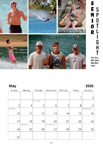 2026 Purdue Waterski Calendar